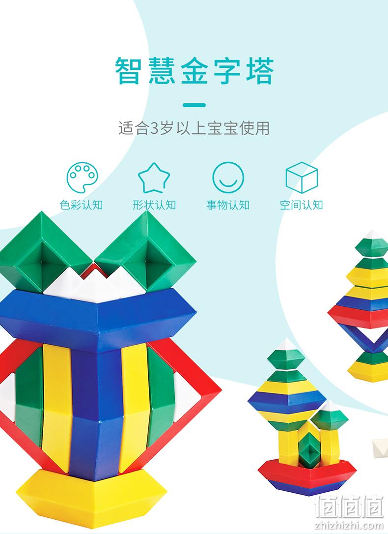 科博 儿童金字塔积木拼装玩具 10件套 9.8元包邮 值值值-买手聚集的地方