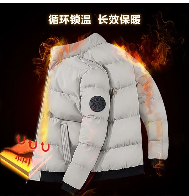 4层锁温保暖，鸭鸭 男士 2020冬新款 立领加厚短款棉服外套 券后78元包邮 值值值-买手聚集的地方