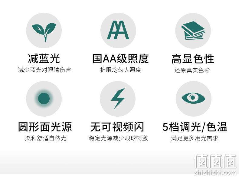4.9分，国AA级照度：华雄 护眼LED台灯 券后19元起包邮 值值值-买手聚集的地方