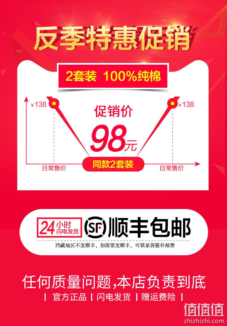 4.9分，100%精梳棉：2套 恒源祥 男女 薄款秋衣裤保暖内衣套装 券后68元包邮顺丰，折合34元/套 值值值-买手聚集的地方