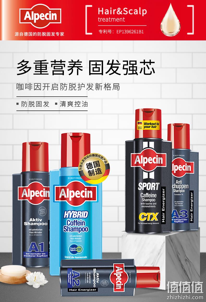 德国进口、专利产品：250ml Alpecin/欧倍青 无硅油咖啡因A3去屑洗发露 券后49元包邮 值值值-买手聚集的地方