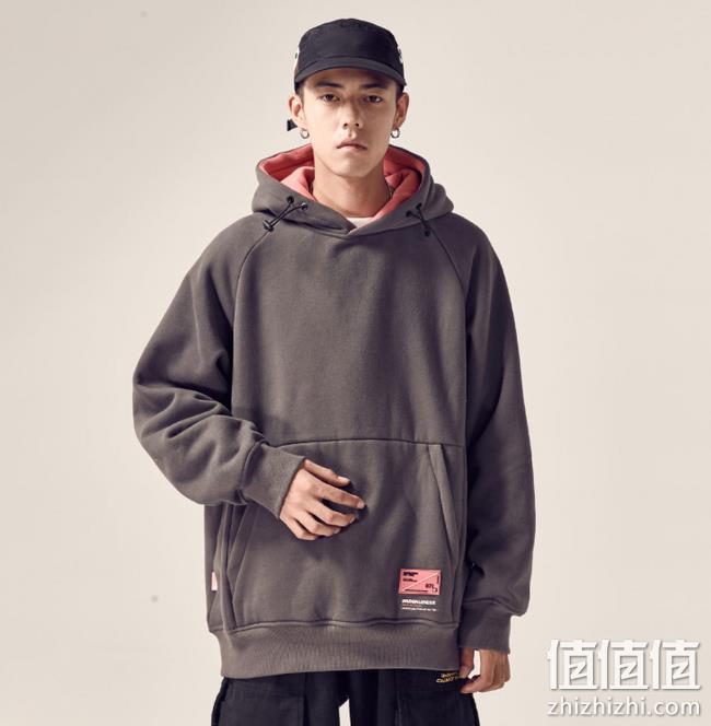 小Q直播同款：男士连帽长袖卫衣 单层/加绒 59元起包邮 值值值-买手聚集的地方