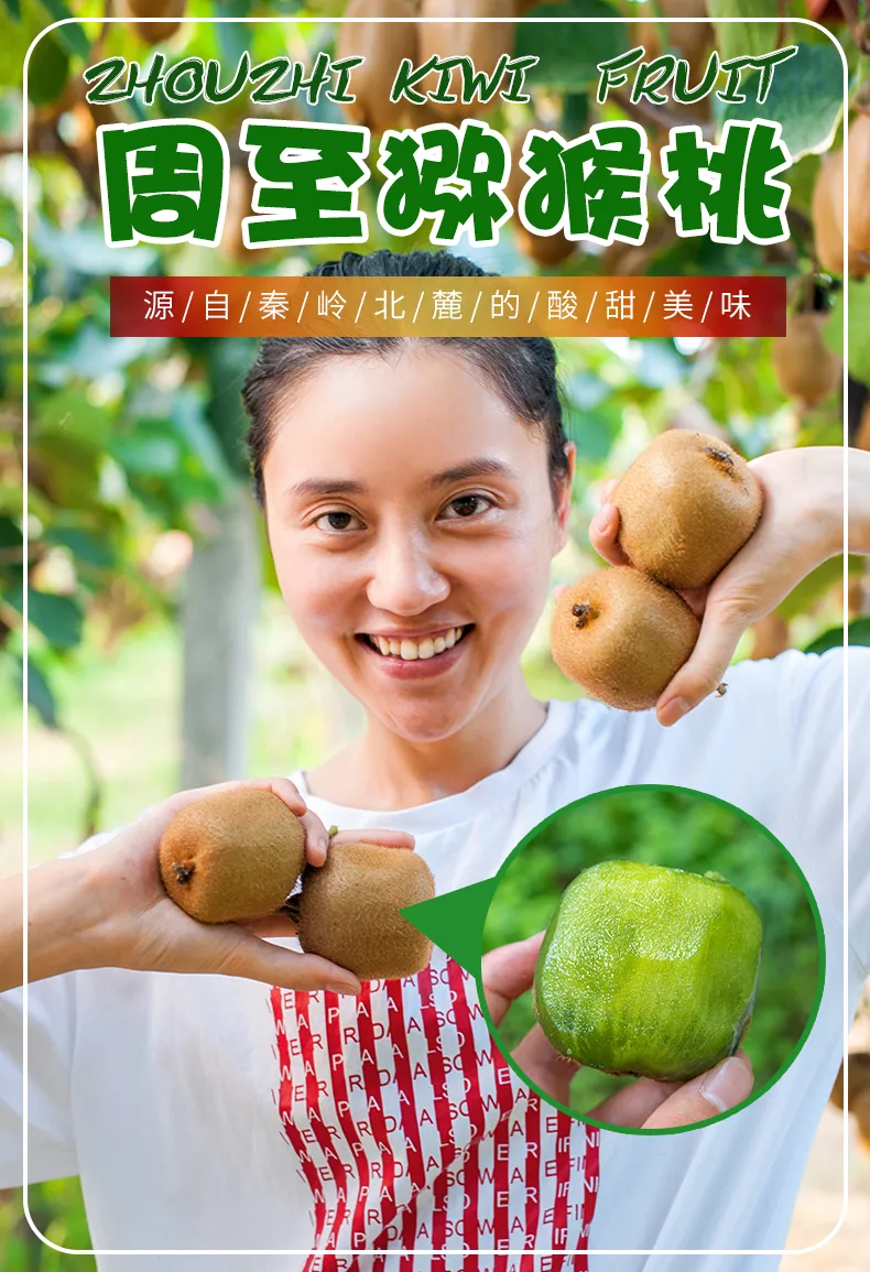 新鲜现摘 3斤 秦觅 周至猕猴桃 中果 券后4.45元包邮 值值值-买手聚集的地方