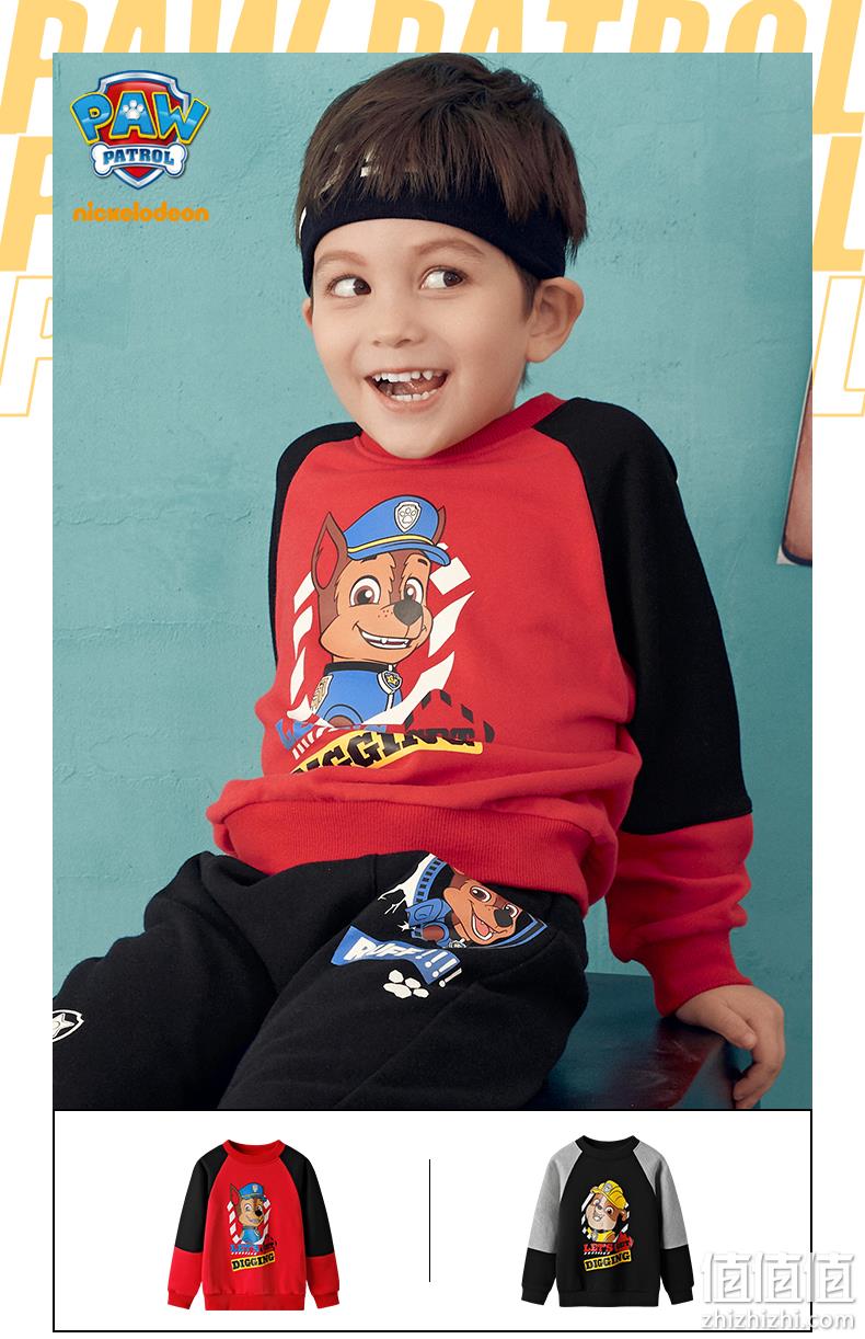 Paw Patrol 汪汪队立大功 男童圆领卡通时尚卫衣 59元包邮 值值值-买手聚集的地方