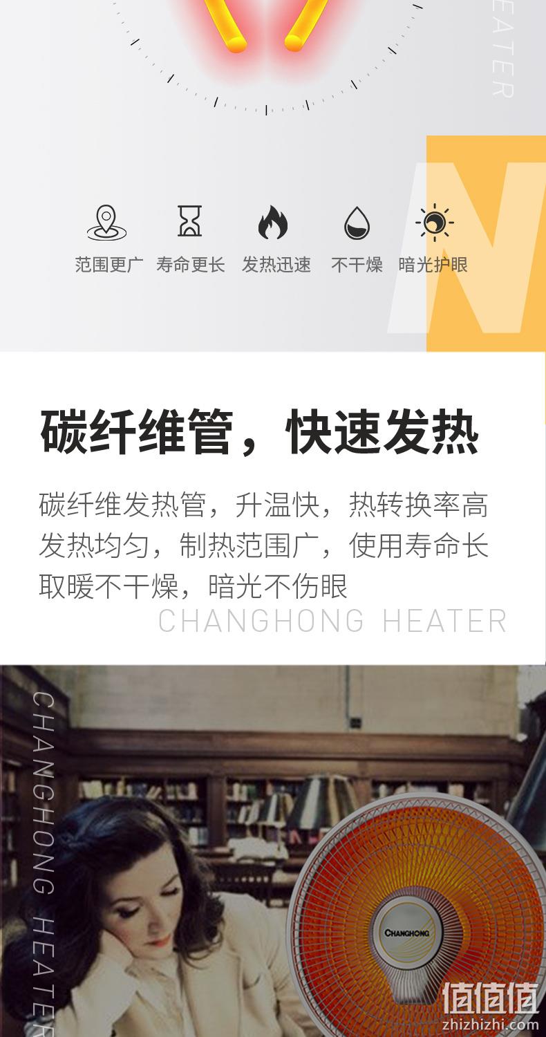 台地两用，倾倒断电：长虹 小太阳取暖器 CDN-RT208 券后49元包邮 值值值-买手聚集的地方