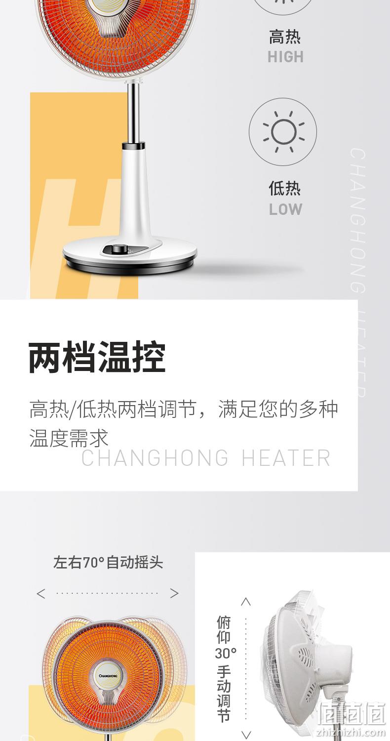 台地两用，倾倒断电：长虹 小太阳取暖器 CDN-RT208 券后49元包邮 值值值-买手聚集的地方
