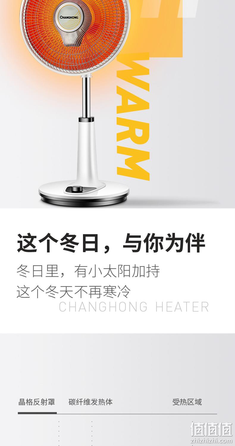 台地两用，倾倒断电：长虹 小太阳取暖器 CDN-RT208 券后49元包邮 值值值-买手聚集的地方