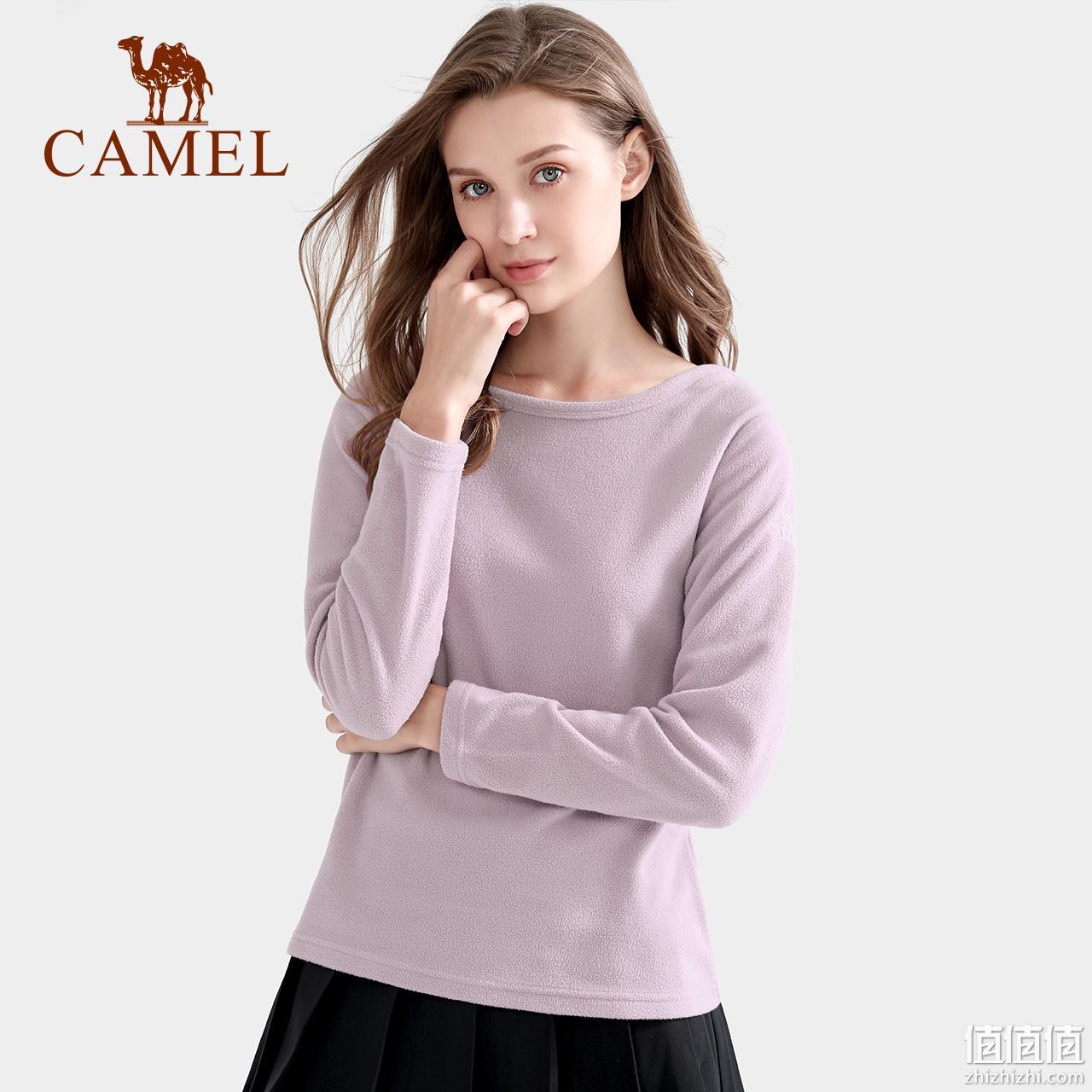 Camel 骆驼 男女款 圆领套头摇粒绒抓绒衣 38元包邮 值值值-买手聚集的地方
