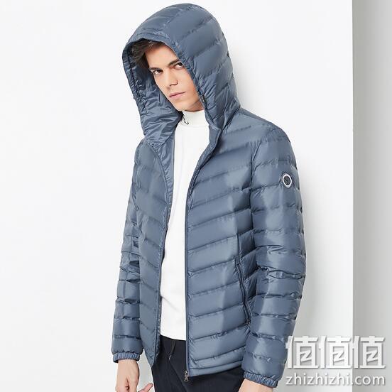 压胶无缝充绒、90%白鸭绒：鸭鸭 2020年新款 男士连帽款轻薄羽绒服 领券+满减后139元包邮 值值值-买手聚集的地方