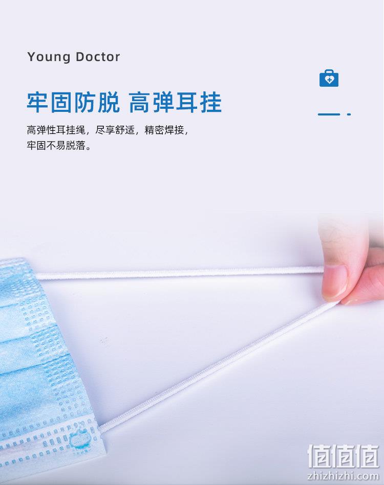 小编到货好评！青年医生 一次性医用口罩 50片 10.9元包邮，折合0.2元/只（第3款） 值值值-买手聚集的地方