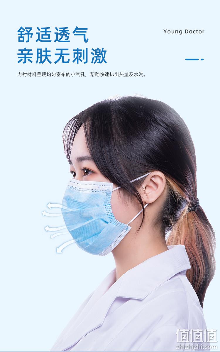 小编到货好评！青年医生 一次性医用口罩 50片 10.9元包邮，折合0.2元/只（第3款） 值值值-买手聚集的地方