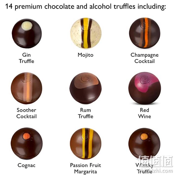 英国高端巧克力品牌，Hotel Chocolat H-BOX 酒心酒味松露巧克力礼盒 150g prime直邮到手96元 值值值-买手聚集的地方