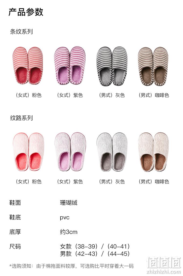 加绒保暖，侧缝线加固：淘宝心选 男女 防滑厚底棉拖鞋 券后9.9元包邮 值值值-买手聚集的地方