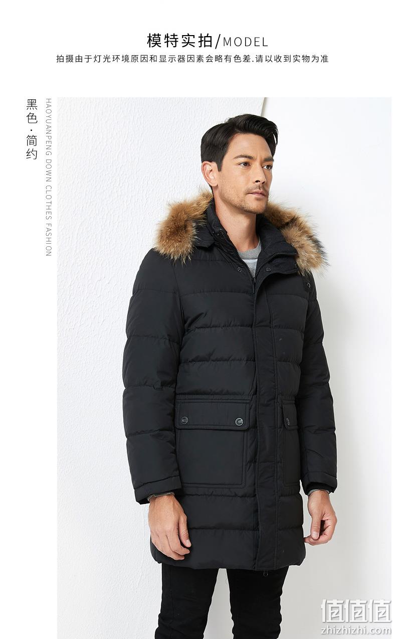 清仓低价，80%灰鸭绒，毛领加厚：浩缘朋 男士 中长款羽绒服 券后119元包邮 值值值-买手聚集的地方