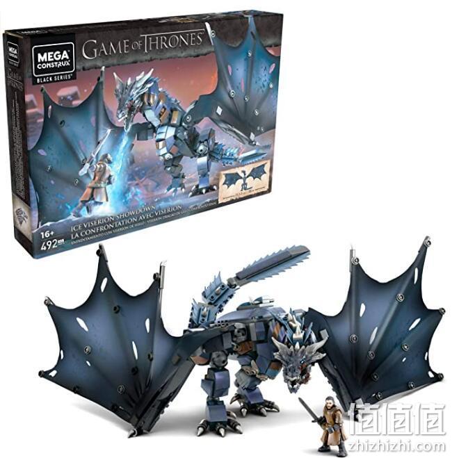 亚马逊销冠！可动：Mega Construx美高 权利的游戏 冰龙VS雪诺 拼装模型积木 Prime直邮到手346元 值值值-买手聚集的地方