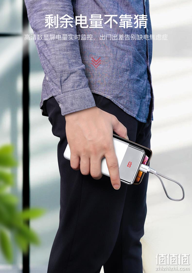 羽博 10W快充便携式移动电源 20000mAh 券后69元包邮 值值值-买手聚集的地方