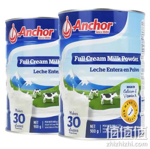 双11预售： Anchor 安佳 脱脂奶粉 900g x2件 110元包邮（折合55元/件） 值值值-买手聚集的地方