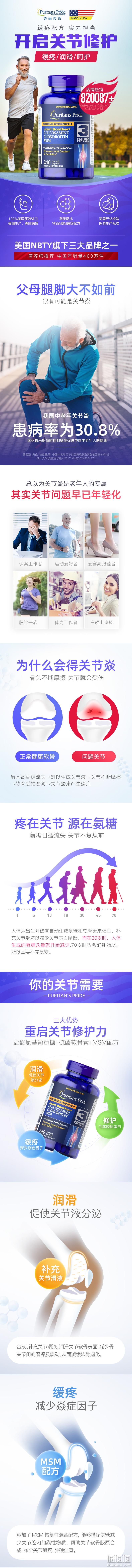 新低！美国进口，双倍浓度，老不坐轮椅：240片x3瓶 普丽普莱 氨糖维骨力营养片 拍3件233元包邮，折合约78元/瓶（之前推荐89元/瓶） 值值值-买手聚集的地方