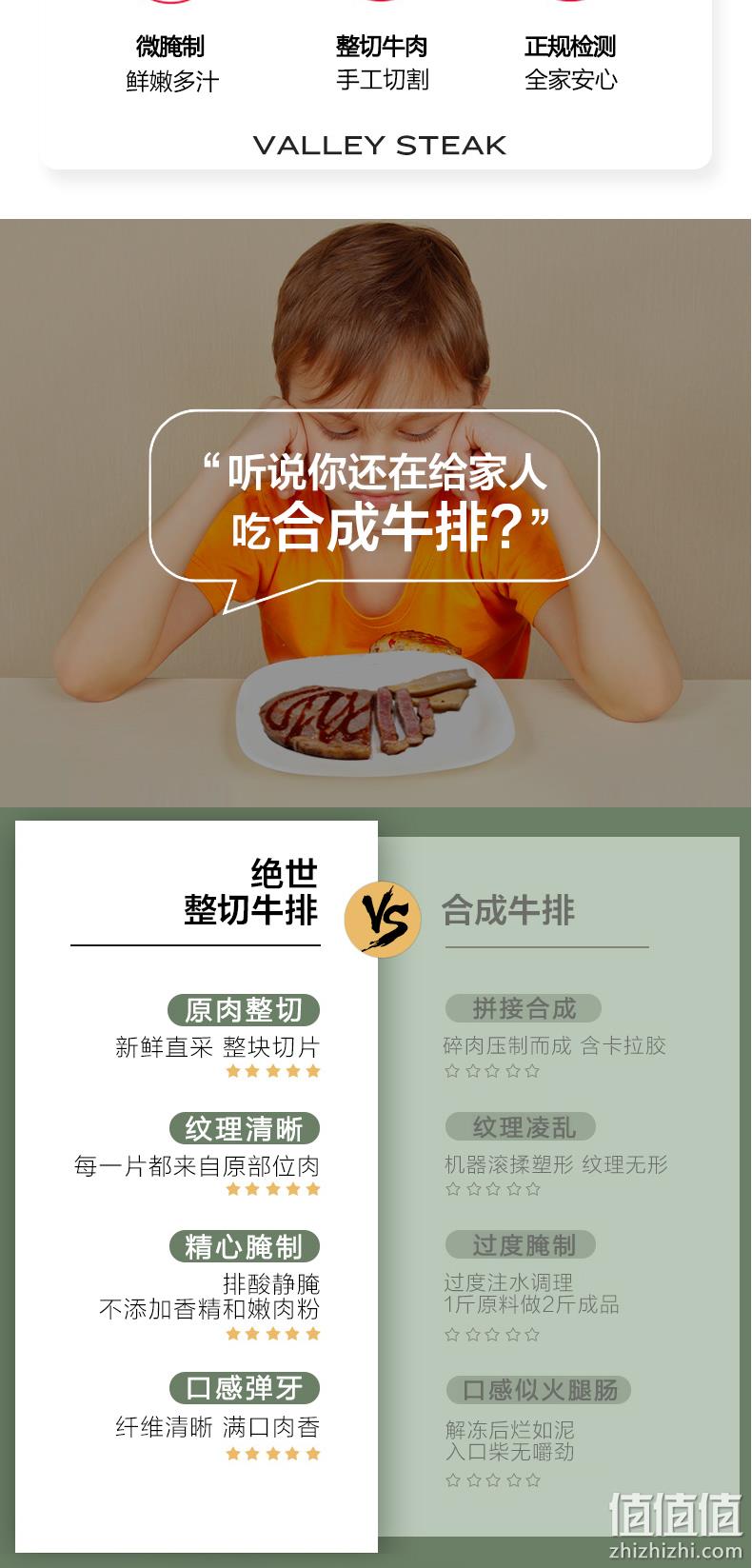 绝世 原肉整切牛排套餐 10片/1300g 券后149元包邮 值值值-买手聚集的地方