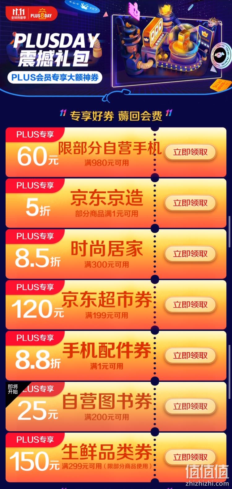 褥回会费 京东双11全球热爱季 Plus day Plus会员领震撼礼包 31张Plus专享神券，8日可用 值值值-买手聚集的地方