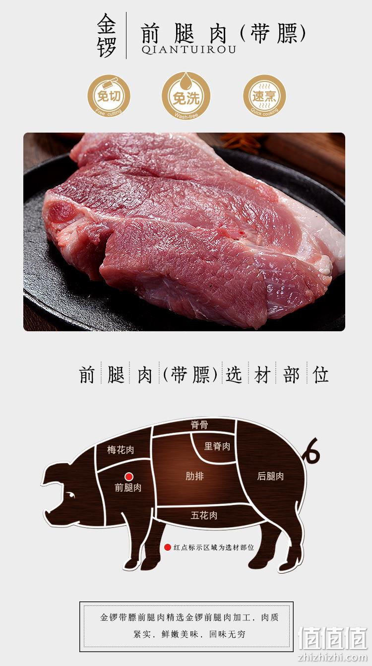 Plus会员、16元/斤： JL 金锣 猪前腿肉 500gx8件 131.74元包邮 值值值-买手聚集的地方