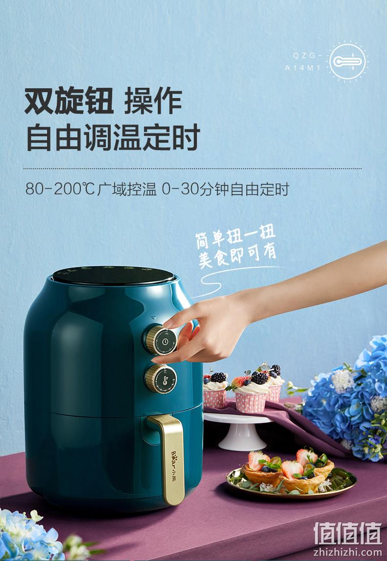 小降10元，轻享低脂，取锅断电多保险：3.6L 小熊 全自动多功能空气炸锅 券后189元包邮（之前推荐199元） 值值值-买手聚集的地方