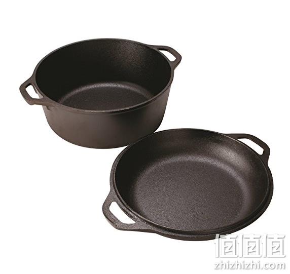 盖子可当锅！Prime会员， Lodge洛奇 L8DD3 铸铁双耳炖锅 5夸脱 直邮到手约328元（京东588元） 值值值-买手聚集的地方