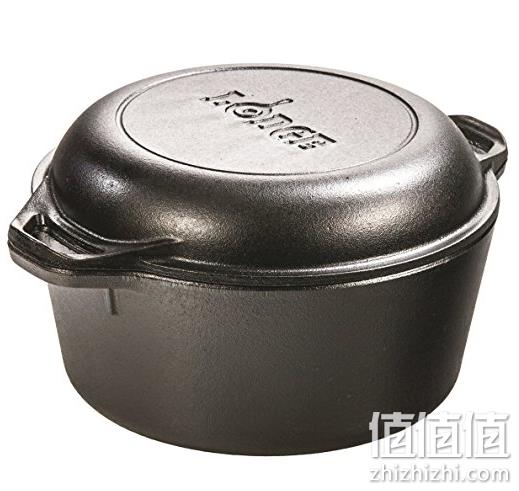 盖子可当锅！Prime会员， Lodge洛奇 L8DD3 铸铁双耳炖锅 5夸脱 直邮到手约328元（京东588元） 值值值-买手聚集的地方