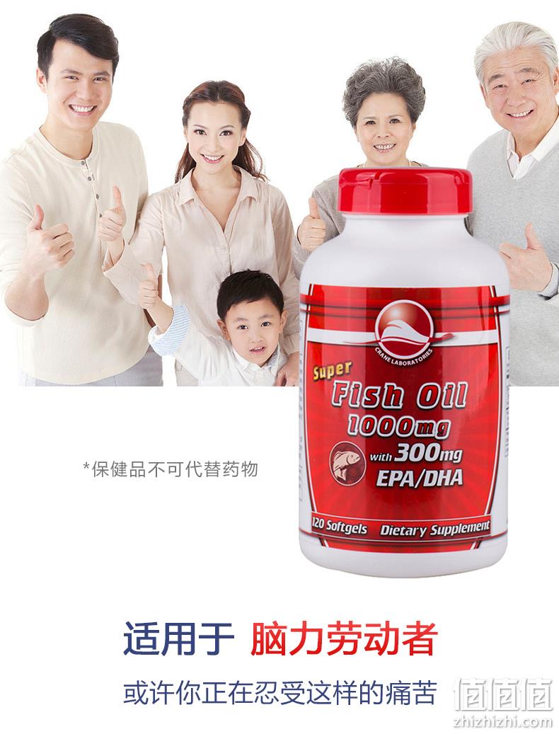 辅助降三高 Crane Laboratories 美国云鹤 深海鱼油软胶囊 1000mgx120粒 39元包邮 值值值-买手聚集的地方