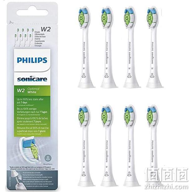 亚马逊销冠！8支 Philips飞利浦 钻石亮白型声波震动牙刷刷头 HX6068/12 Prime直邮到手235元 值值值-买手聚集的地方