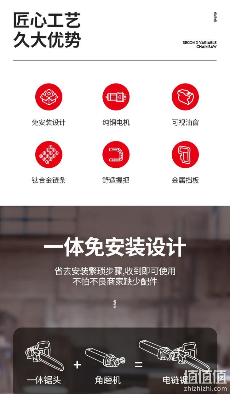 伐木不累，一体免安装：晶思达 小型手持电链锯电锯 券后28元起包邮，送链条+链轮+扳手 值值值-买手聚集的地方