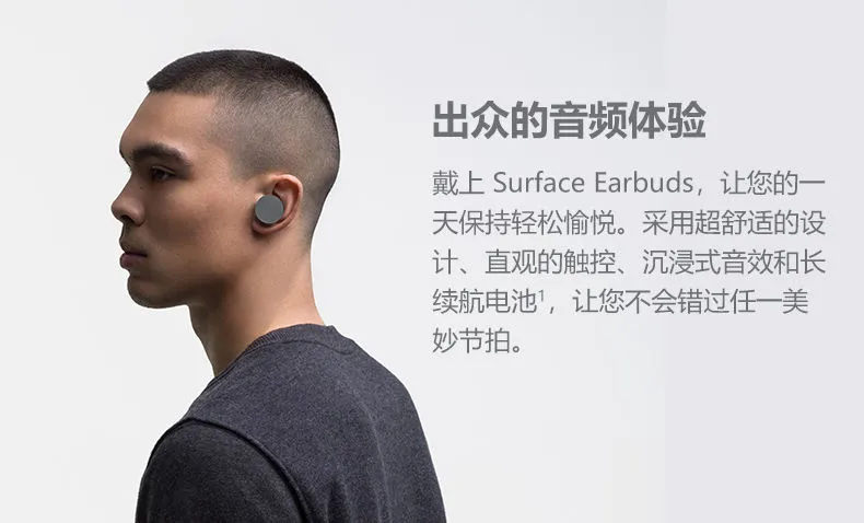 Microsoft 微软 Surface Earbuds 真无线蓝牙耳机 999元包邮 值值值-买手聚集的地方