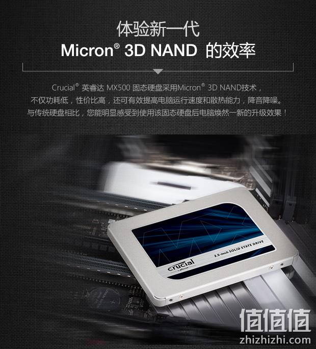 7日0点、镁光颗粒、高速读写：500GB crucial 英睿达 MX500 SATA3固态硬盘 359元包邮 值值值-买手聚集的地方
