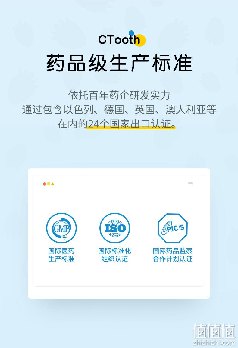 白菜价！屈臣氏同款，食品级无氟可吞咽：50gx2支 CTOOTH C齿 儿童水果味牙膏 券后9.9元包邮 值值值-买手聚集的地方