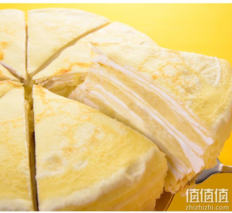 含200g榴莲果肉：500g 榴芒一刻 新鲜榴莲千层蛋糕 6寸 89.9元包邮 值值值-买手聚集的地方