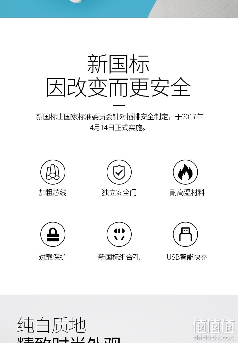 过载自动断电 视贝 Seebest 3孔+3USB多功能智能插座 券后29元包邮 值值值-买手聚集的地方