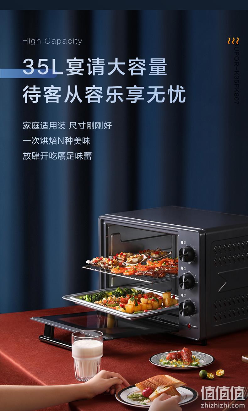 苏泊尔 多功能电烤箱 上下4管控温 35L 独特蒸汽嫩烤模式 券后239元包邮 1元换购60元烧饼 值值值-买手聚集的地方