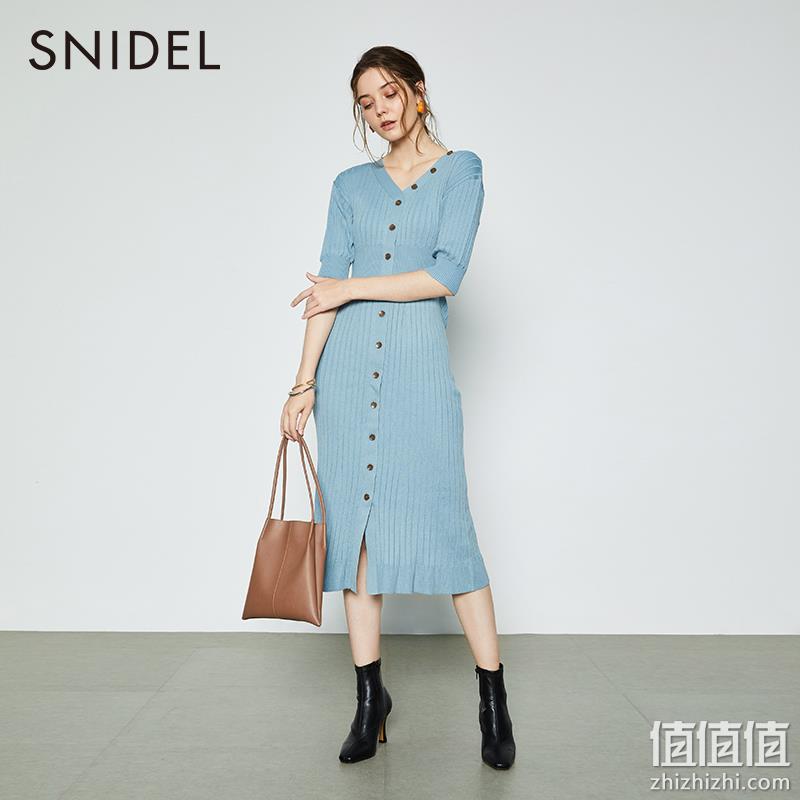 日本人气少女第一品牌，SNIDEL 女士 气质收腰单排扣针织鱼尾连衣裙SWNO204031 667元直邮到手（天魔啊1060元） 值值值-买手聚集的地方