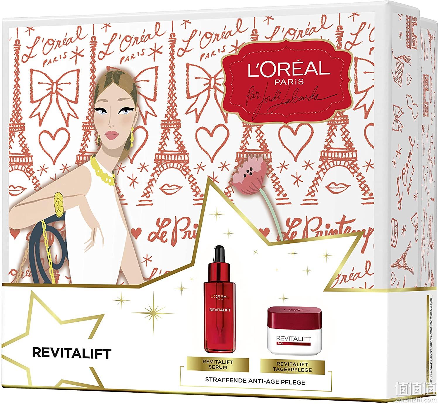 提拉紧致，强效抗衰老：L'Oréal Paris巴黎欧莱雅 复颜抗皱美白精华液30ml+复颜抗皱日霜50ml礼盒装 Prime直邮到手168元 值值值-买手聚集的地方