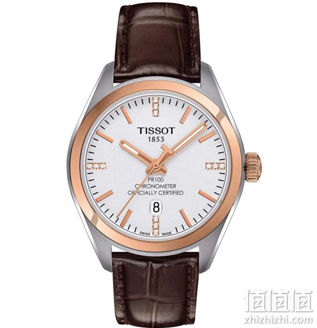 Tissot 天梭 PR100系列 T101.251.26.036.00 女士镶钻玫瑰金时尚腕表 直邮含税到手2445.4元（天猫专卖店3412元） 值值值-买手聚集的地方