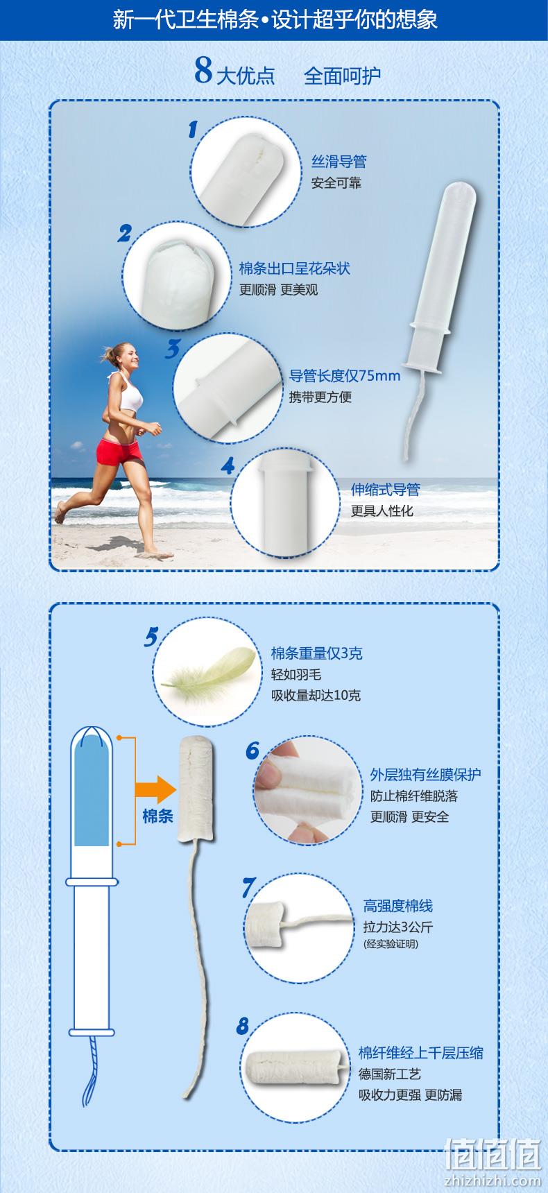 德国进口，医用级PE材料：18支 Bluetex 蓝宝丝 长导管式卫生棉条 券后19.9元包邮 值值值-买手聚集的地方