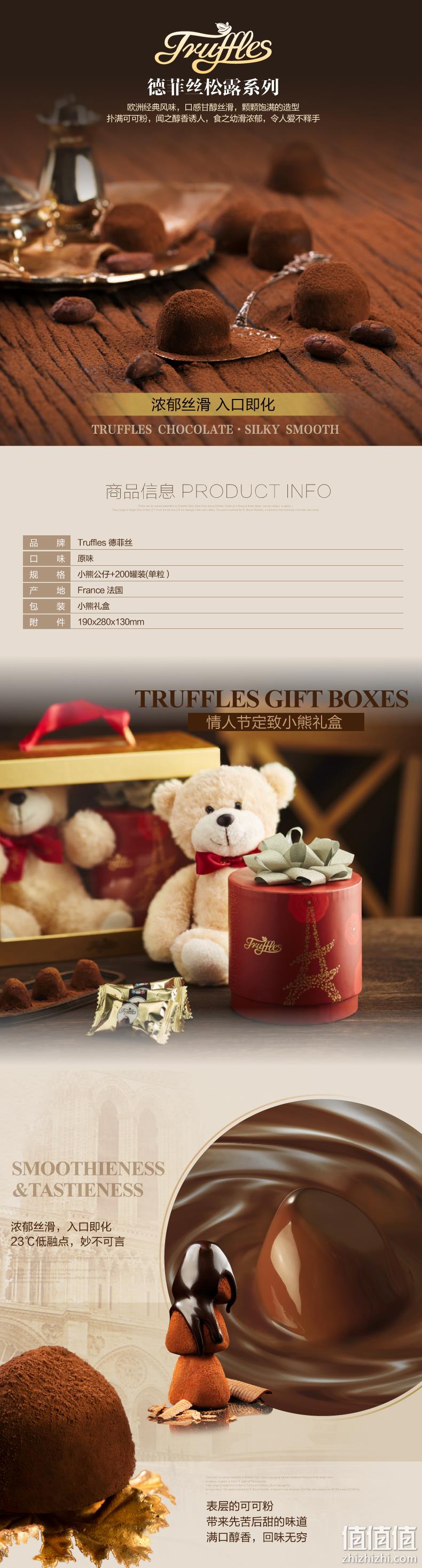法国进口，可爱小熊公仔礼盒装：200g Truffles德菲丝 松露型巧克力 券后39元包邮 值值值-买手聚集的地方