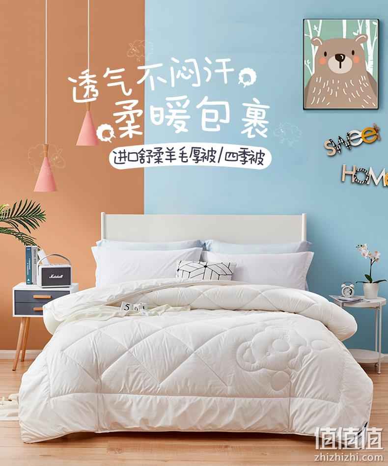 历史新低:梦洁宝贝 进口羊毛加厚冬被 1.5x2.15m 199元包邮 值值值-买手聚集的地方