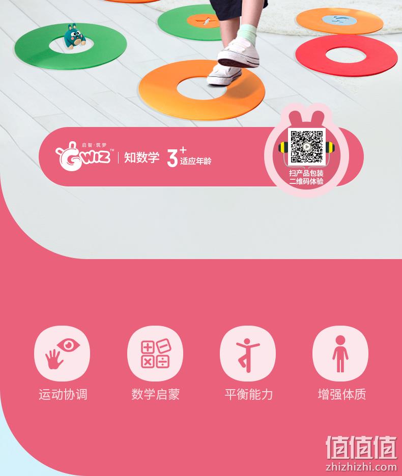 蹦蹦跳跳长得高：GWIZ 儿童 地毯益智圈圈玩具 数字跳格地垫 券后49.9元包邮 值值值-买手聚集的地方