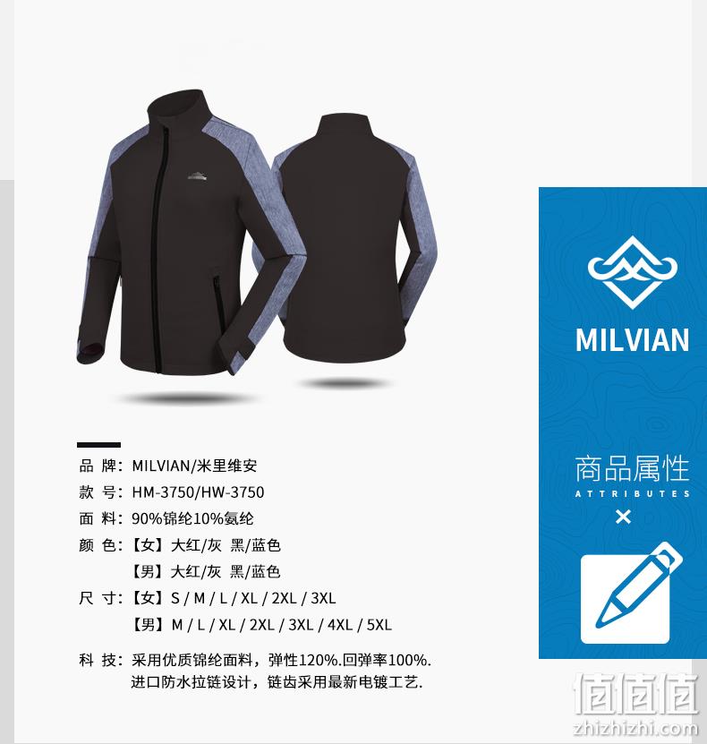 4.9分，加厚防风：MILVIAN米里维安 男女 运动休闲外套 券后29.9元包邮 值值值-买手聚集的地方