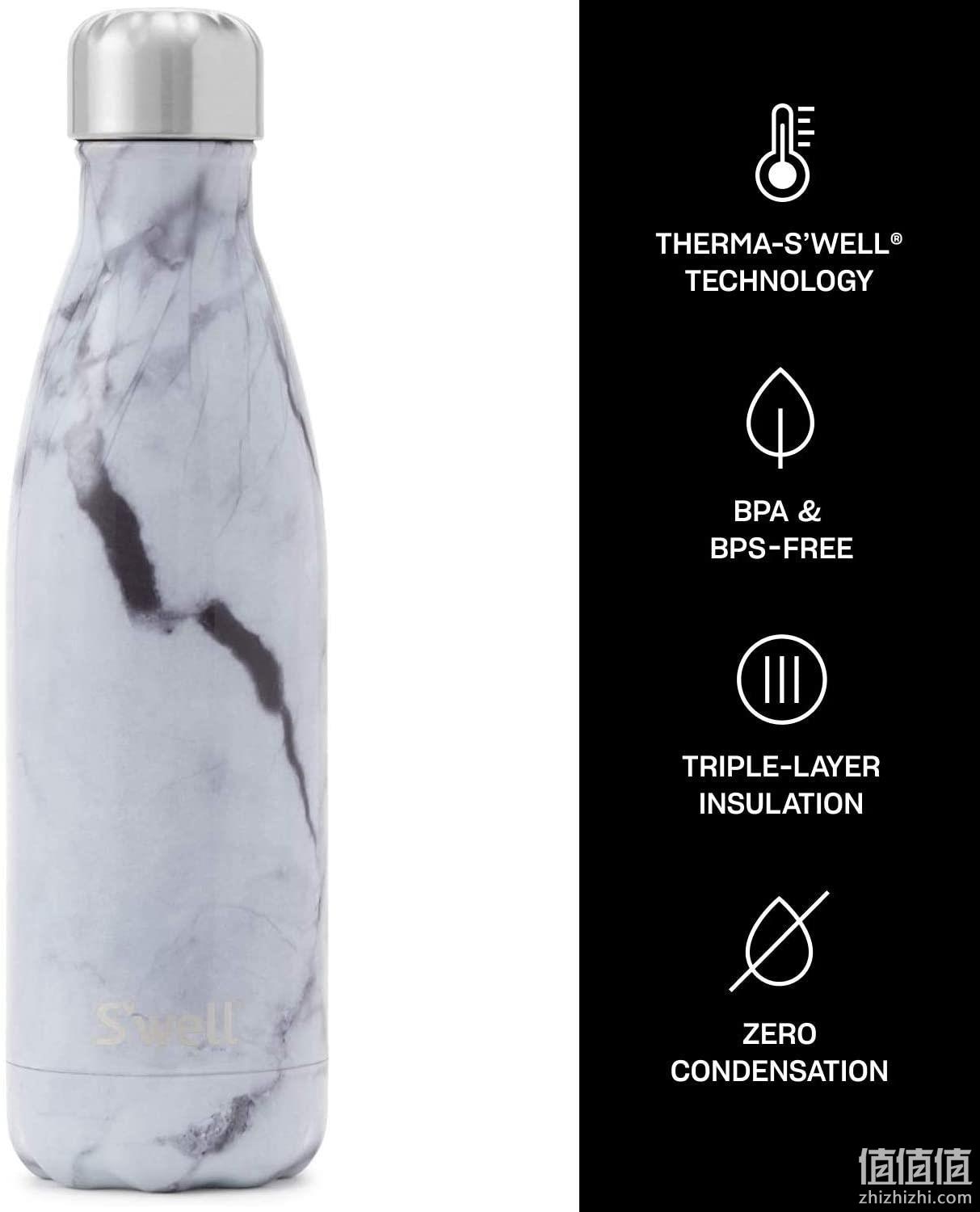 各路明星种草，小编同款：500ml S'well 大理石花纹时尚不锈钢保温杯 Prime直邮到手171元，2件9.5折 值值值-买手聚集的地方