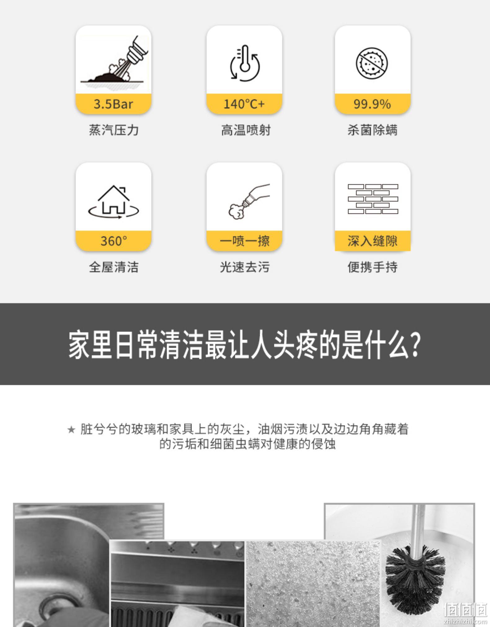 持平史低，除菌去油一步到位：贝奇熊 多功能手持高压高温蒸汽清洁机 99元包邮，带全套配件 值值值-买手聚集的地方