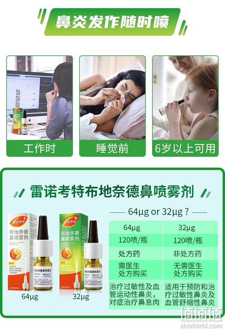治疗过敏性鼻炎 120喷 雷诺考特 布地奈德鼻喷雾剂 券后49元包邮 值值值-买手聚集的地方