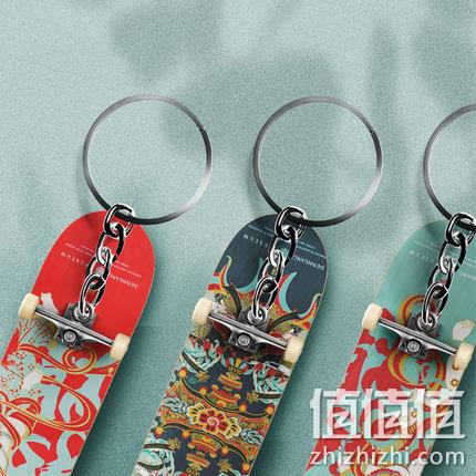 敦煌博物馆 X 王一博同款 伎乐天/极乐系列 文创手指滑板钥匙扣 26.55元包邮 值值值-买手聚集的地方