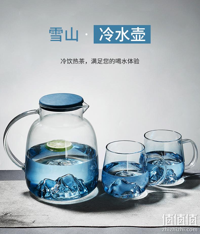 2019年茶博会获奖品牌，容山堂 大容量日式雪山玻璃冷水壶杯套装 95元包邮 值值值-买手聚集的地方